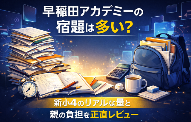 早稲田アカデミーの宿題は多い？新小4のリアルな量と親の負担を正直レビュー